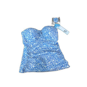 NWT Draper James Summer Picnic Twist Bandeaukini Tankini Top Size XS